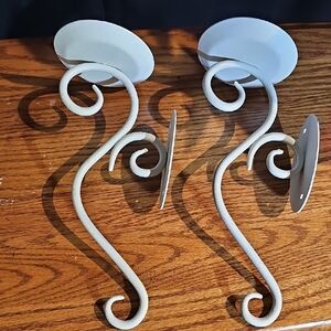 White Metal Scroll Wall Hooks